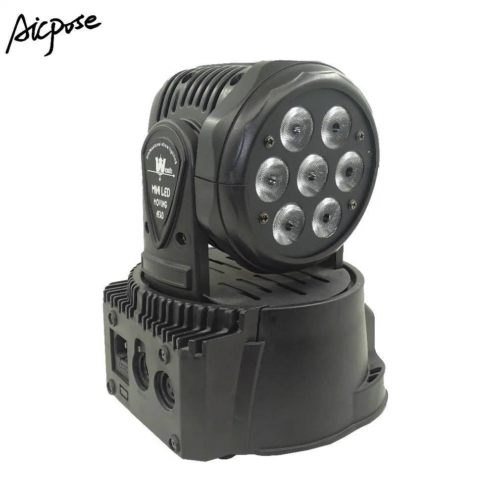

8pcs/lots 7x12W Mini Led Moving Head Light RGBW 4in1 Wall Washer 7Pcs Moving Head Light Stage Lights Wedding Stainning Light