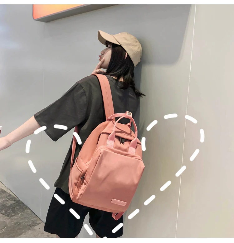 Новинка, Harajuku Ulzzang, Модный женский рюкзак, женский,, Одноцветный, водонепроницаемый, Корея, Ins, милый, женский, консервативный стиль, повседневный рюкзак