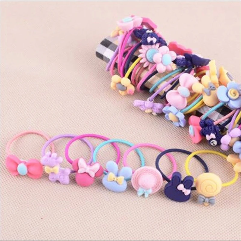 Пластиковые резинки для волос конфетных цветов 10 шт./компл. безопасные в виде