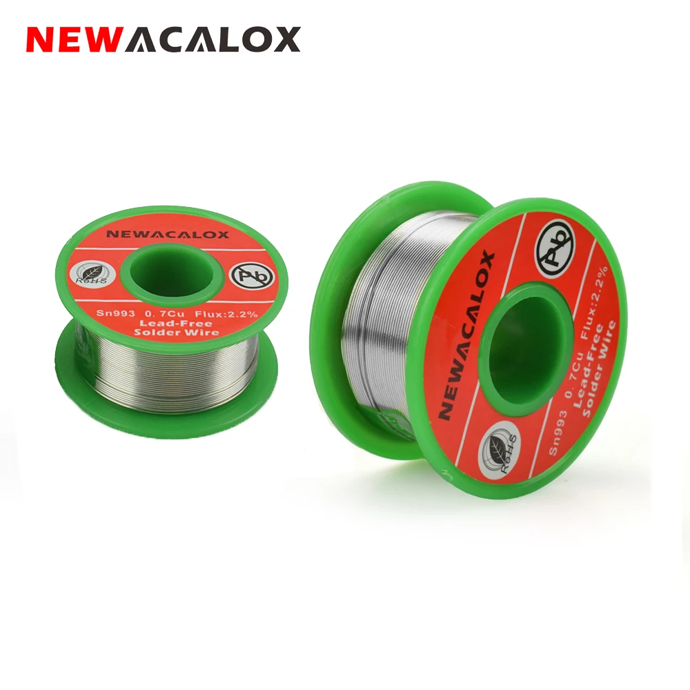 NEWACALOX 0,6 мм/0,8 мм бессвинцовый припой Sn993 Pb007 Cu0.7 с флюсом 2.2% канифоль ядро сварочная проволока пайка проволока рулон
