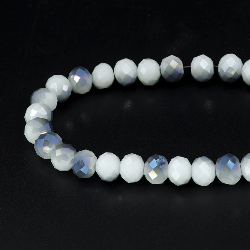 95PCS/Lot 6MM 2 Color Mixed Faceted Glass Crystal Spacer Rondelle Beads DIY Apparel Sewing |