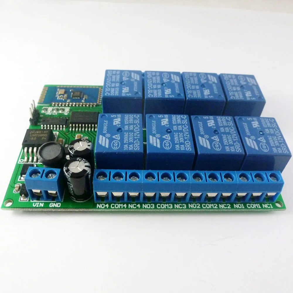8 каналов 12VDC Bluetooth релейный модуль Android телефон Переключатель платы