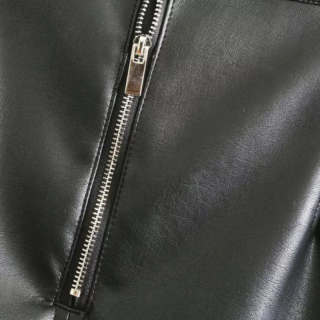 Стильная искусственная кожа молния юбка пикантные Для женщин партия Bodycon Тонкий