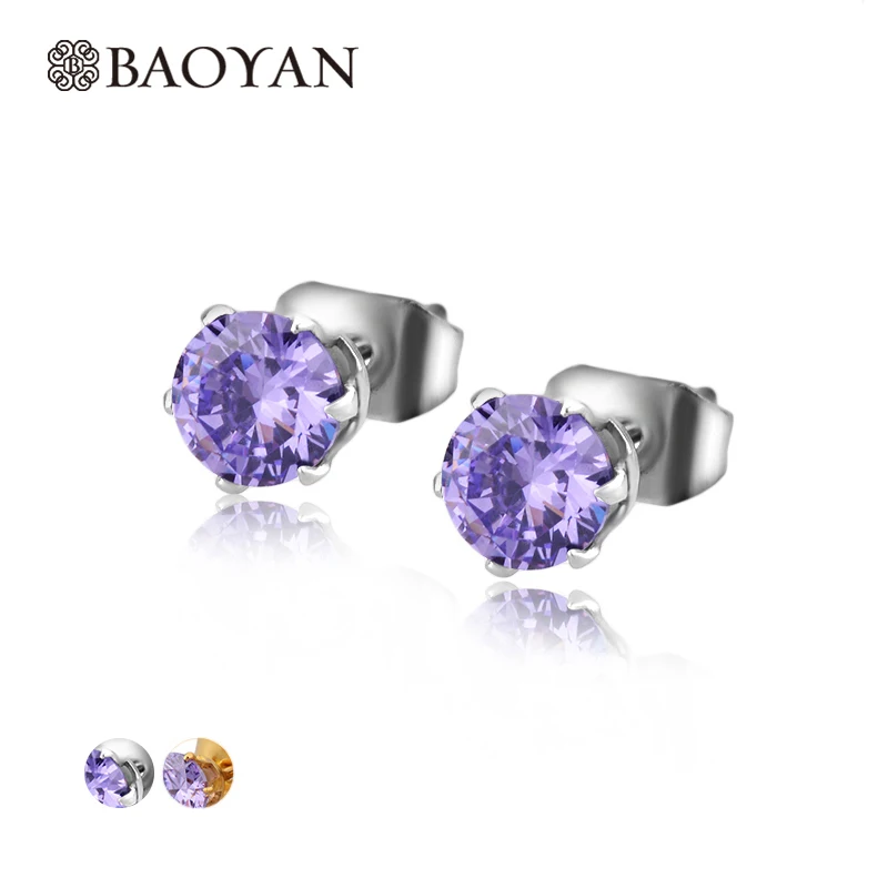 Женские серьги гвоздики из нержавеющей стали серебряного и золотого цветов