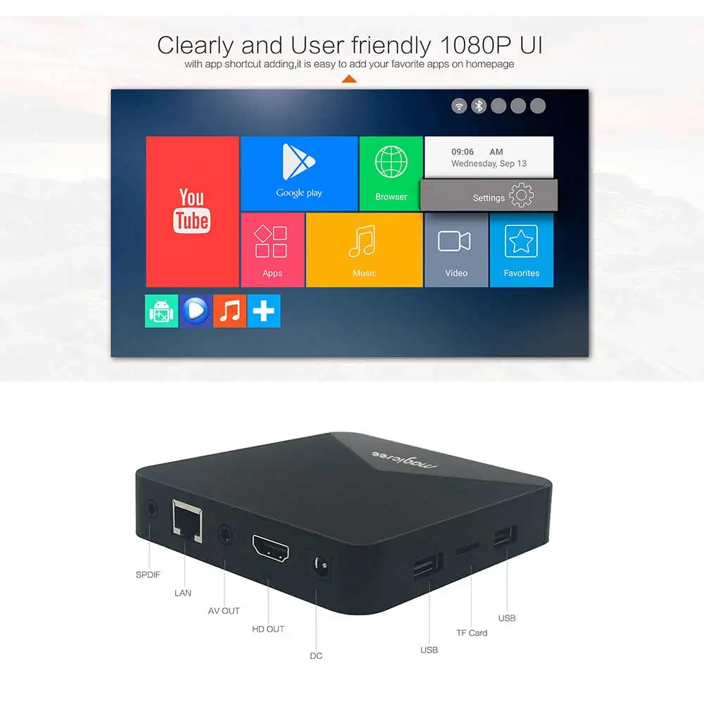 Фото MAGICSEE N5 ТВ коробка S905X Quad core 2 ГБ 16 Декодер каналов кабельного телевидения Android 7 1 MAGICSEE N5 ТВ коробка S905X Quad core 2 ГБ 16 Декодер каналов кабельного телевидения Android 7 1