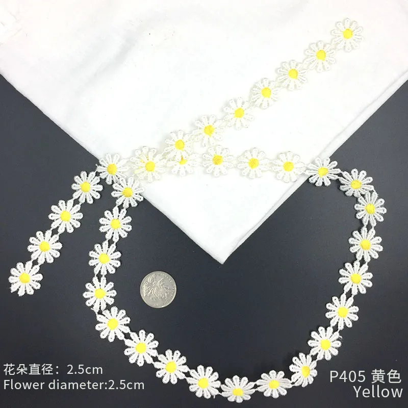 p405 yellow 36pcs 1 ярд кружевная лента цветы украшение аппликация патчи для одежды свадебное платье Diy Швейные аксессуары белая кружевная отделка - Цвет: p405 yellow 36pcs