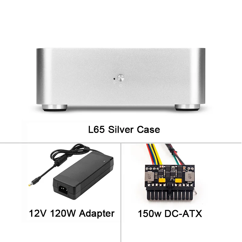 Silver 120W Power RGeek Алюминиевый мини HTPC Чехол черный серебристый Mini ITX чехол s компьютерный игровой ПК настольный чехол с питанием Pico PSU - Цвет: Silver 120W Power