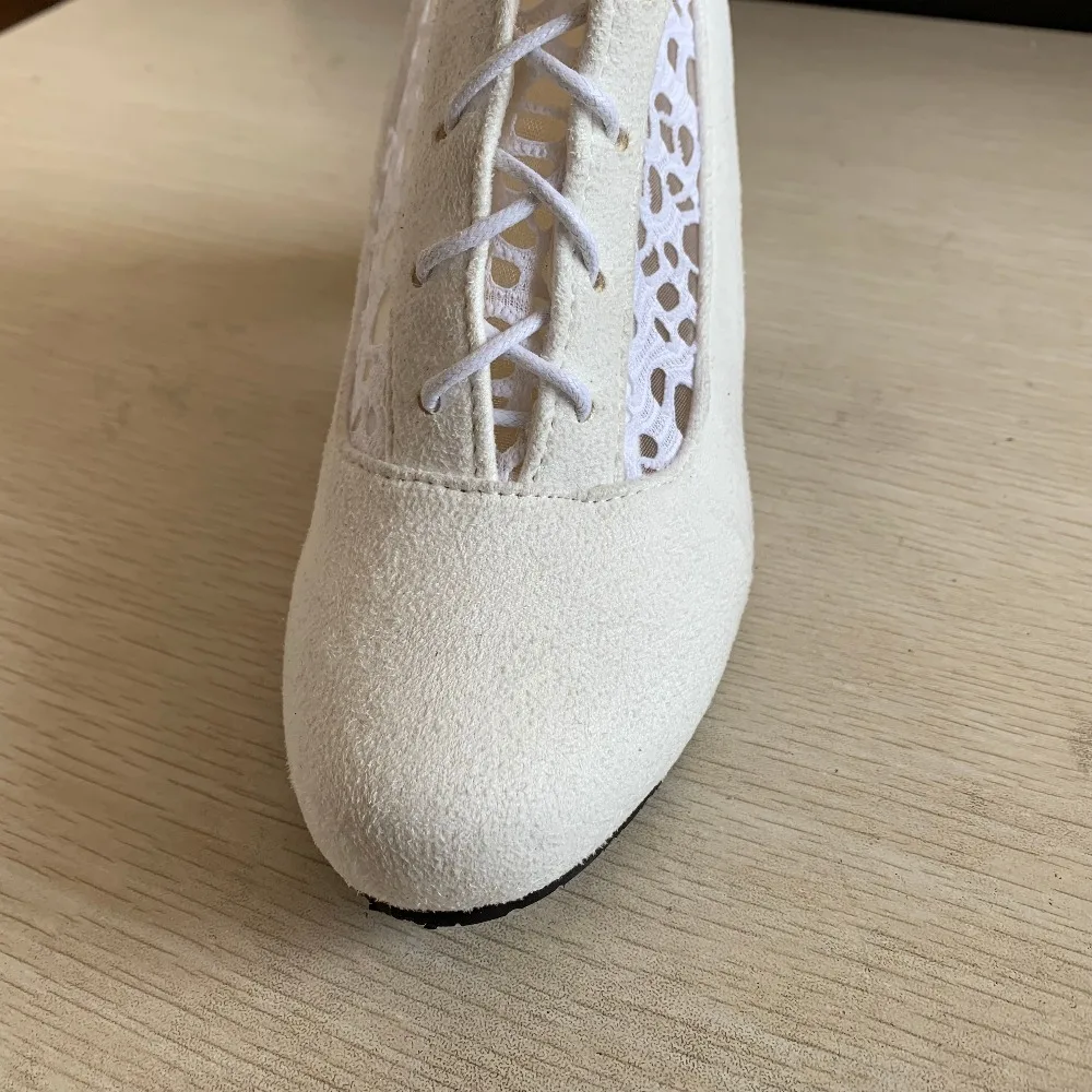 ORCHA LISA/летние ботинки больших Size34-46 обувь из флока и кружева с вырезами модная женская вышитая обувь C554