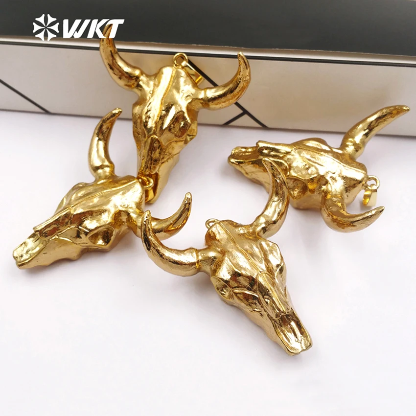 Подвески Longhorn из смолы покрытой золотом для ювелирных украшений WT-P249 | Украшения