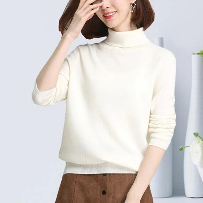 turtleneck Sweater Women 100% Natural Cashmere Pullover New Spring Autumn Clothes tbsr493 | Женская одежда