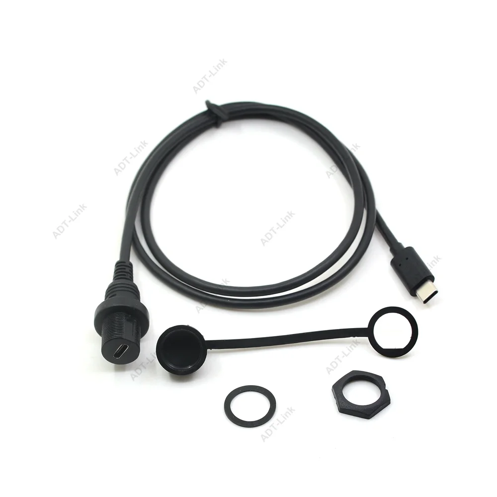 

15cm 1m USB 3.1 Type-c IP67 Waterproof Cable,USB-C type c IP 67 Male to Female Panel Mount Water Proof Connector Extension cord