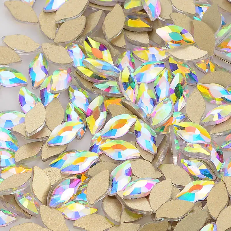 Кристаллы в форме русалки AB с плоским основанием Необычные Стразы для ногтей