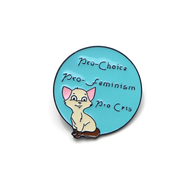 L3559 Pre Feminism Pro кошки эмалированные Броши мультфильм творческие металлические броши Джинсовая Шляпа значок воротник ювелирные изделия 1 шт