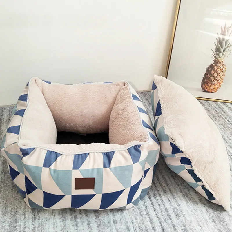 Лежанка для домашних животных гнездо глубокого сна зимнее утепленное мягкое