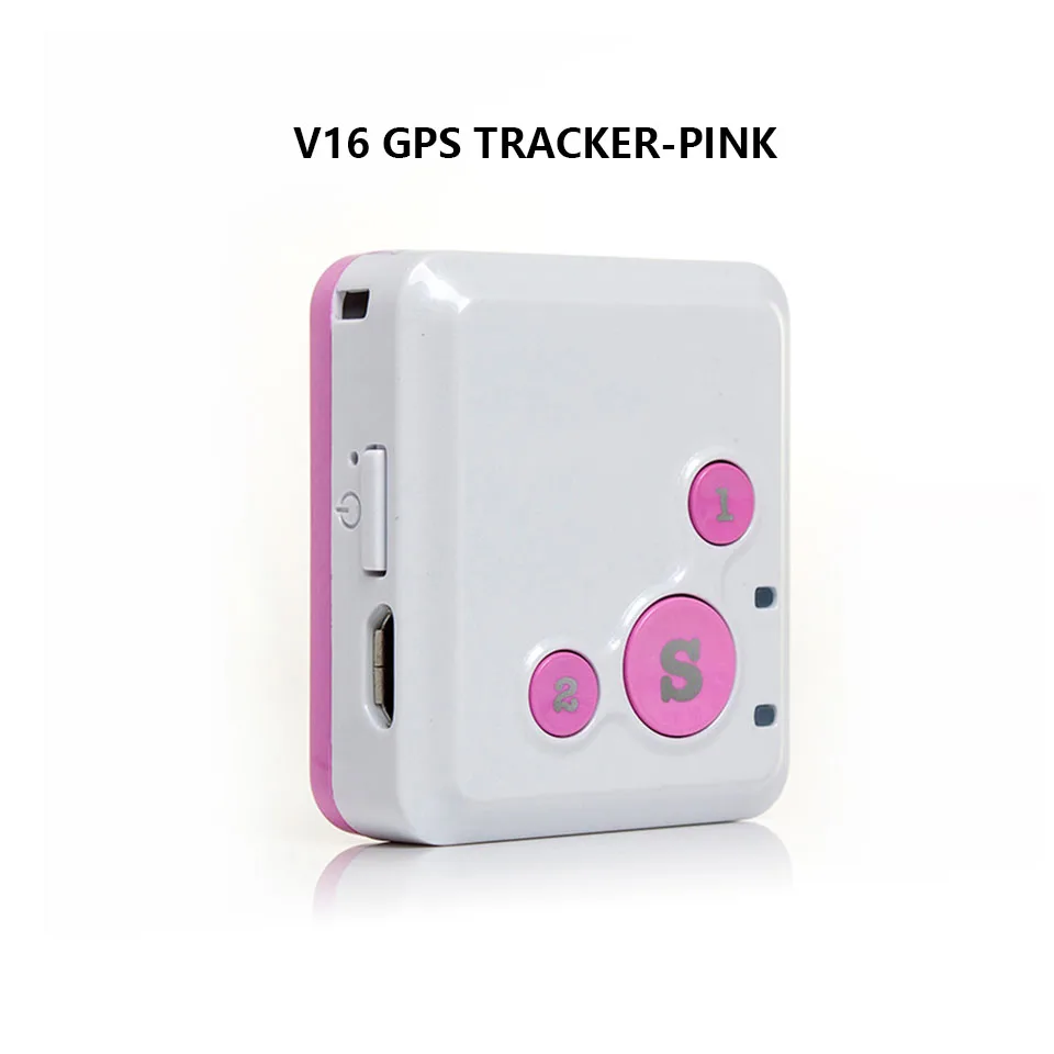 V16 GPS-Pink LBS GPRS SMS GSM локатор мини gps трекер для детей пожилых детей SOS мобильный телефон Talker связь Вибрация оповещения SOS - Цвет: V16 GPS-Pink