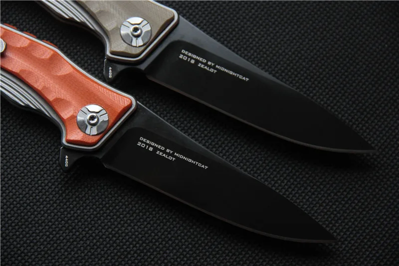 MAXACE Полуночный Кот Фанатик Складной нож 440C стальное лезвие G10 Ручка Открытый Отдых Охота Открытый фрукты Ножи EDC инструменты