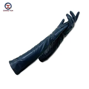 Зима Леди Мода Овчины Кожа Рукава Женщин Натуральной Кожи Рукавицы Женский Длинный Стиль Локоть Овчины zp002