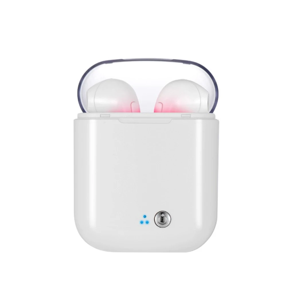 Белый I7S TWS два раза наушники Bluetooth V4.2 гарнитура с прозрачной зарядной коробкой беспроводные стерео наушники для IPhone samsung huawei - Цвет: Белый