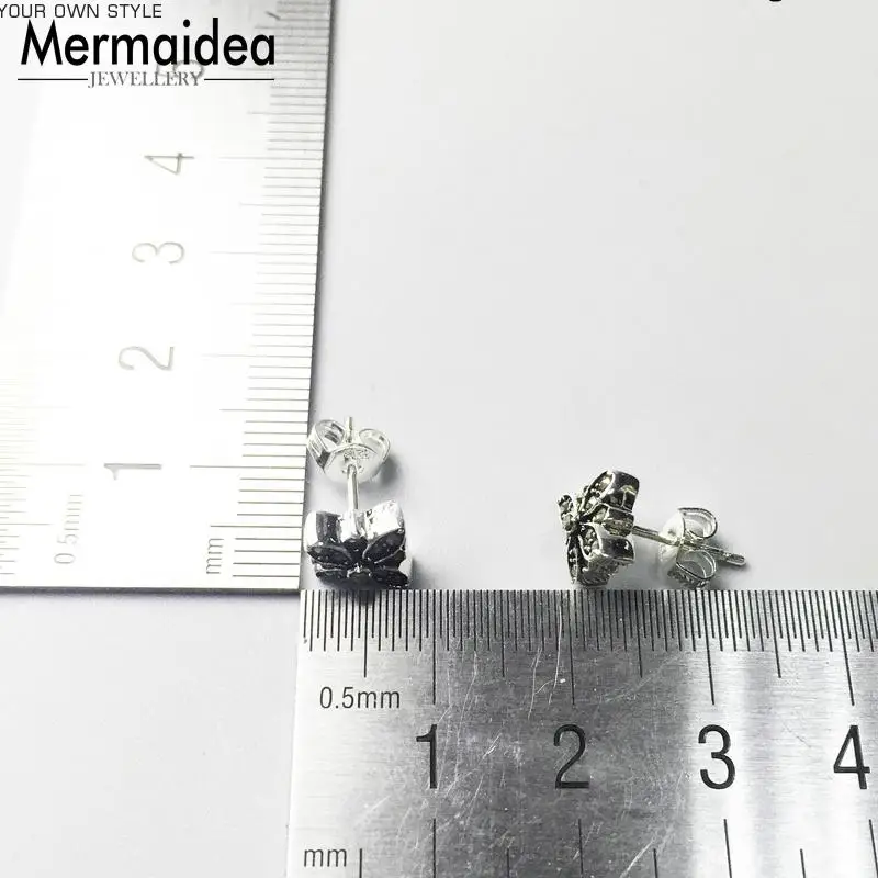 Серьги гвоздики с черной звездой марказита модные ювелирные изделия для женщин