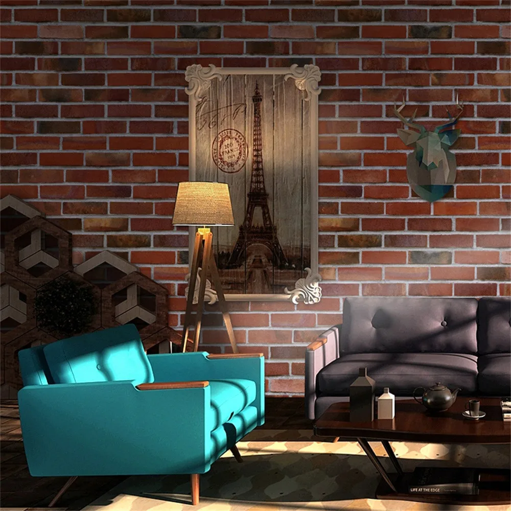 3D настенная бумага кирпичный камень деревенский эффект самоклеящаяся наклейка