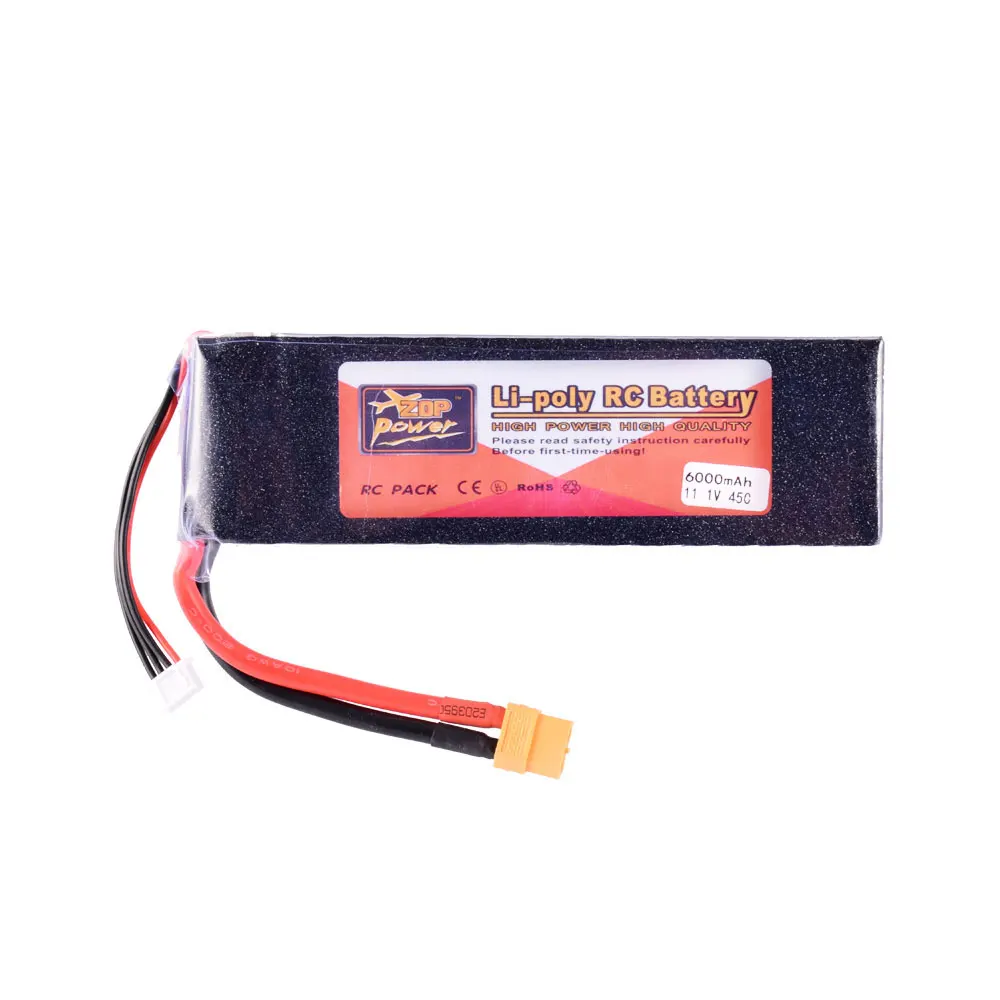 Сменный аккумулятор Lipo Zop 11 1 В 45c 6000 мАч 3s для гоночного автомобиля квадрокоптера
