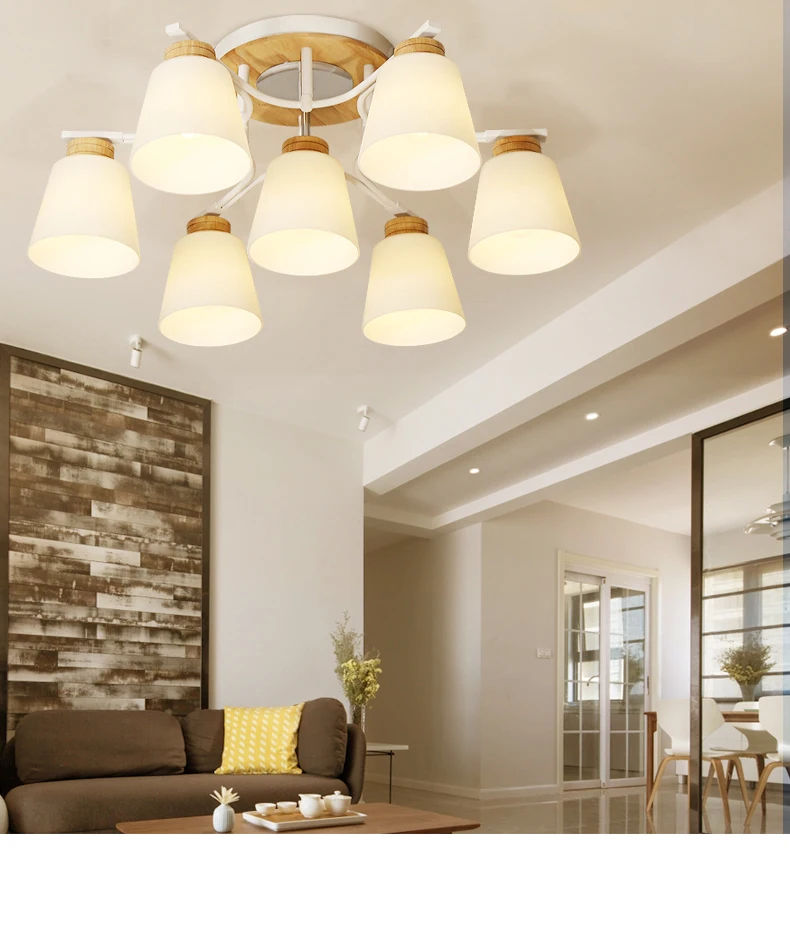 Скандинавский светодиодный потолочный светильник для гостиной Лофт Deco арт-кабинет спальня деревянный потолочный светильник для столовой Бар для чтения потолочные светильники блеск