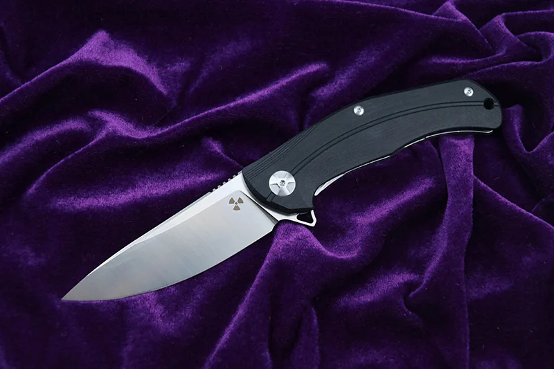 Складной нож LEMIFSHE JK3215BG Flippre лезвие D2 титановый метеорит ручка с узором кухонные
