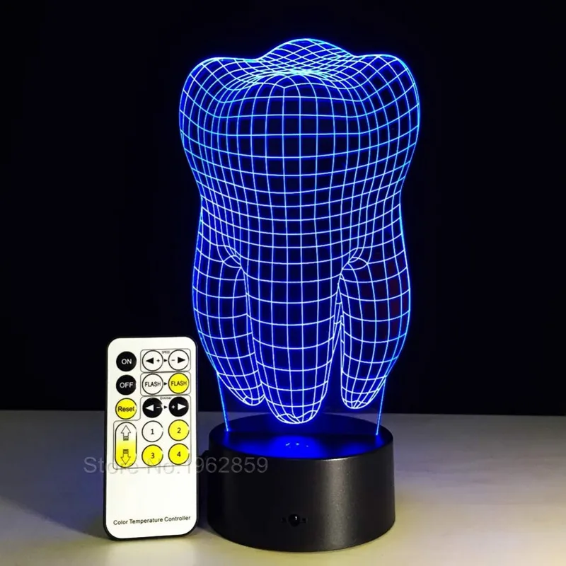 Тип зубов 3D Светодиодная лампа стоматологический креативный подарок красочный 3D зуб градиентный светильник стоматологическая клиника художественная работа Artware ночные стоматологические шоу