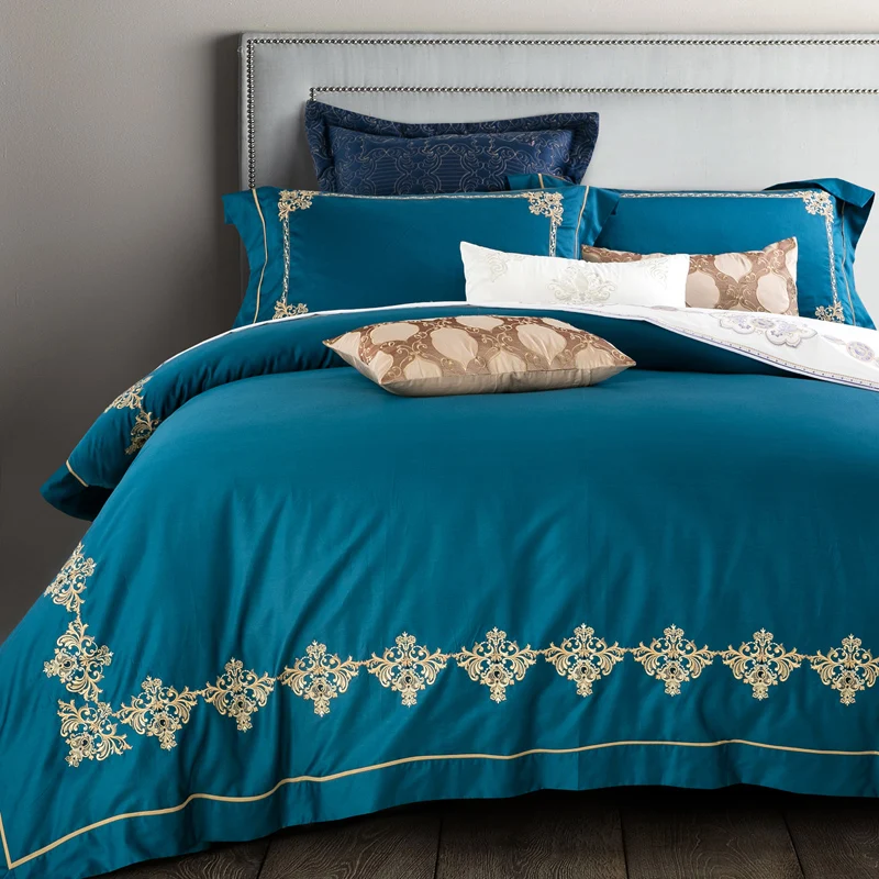 Роскошное белое постельное белье из сатина для отеля 100% длинный хлопковый