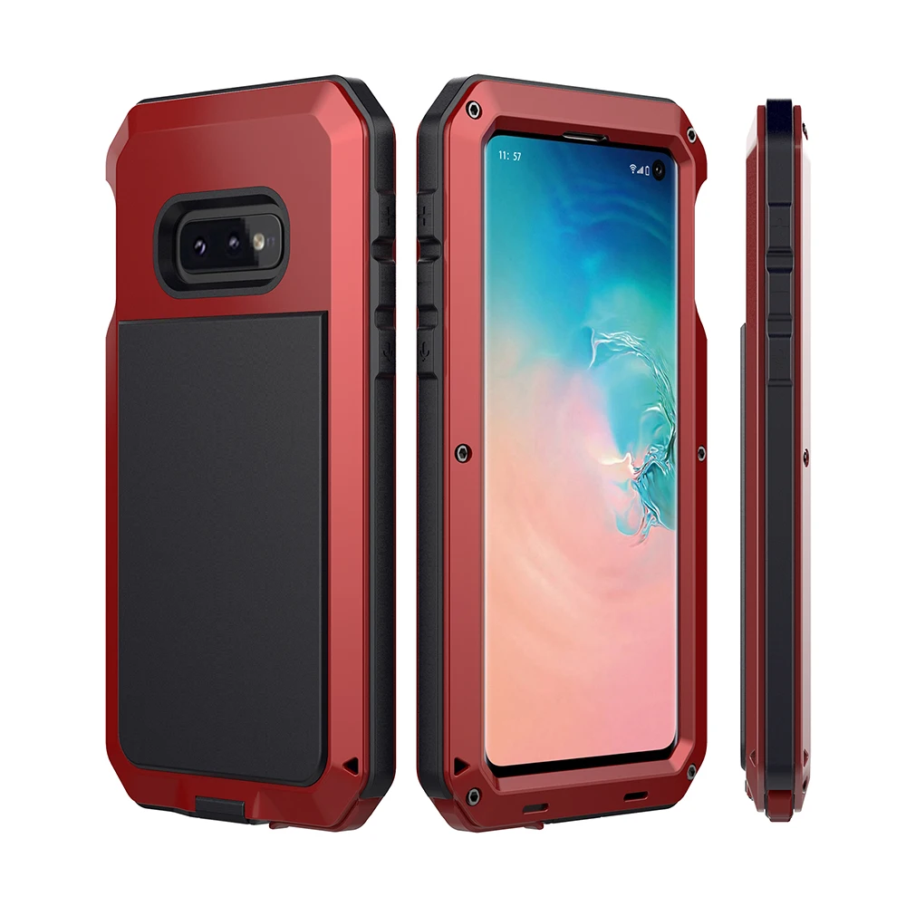 Для samsung Galaxy S10e металлический Алюминий бронированный противоударный чехол Heavy Duty Водонепроницаемый защитный чехол+ Защитная пленка из закаленного стекла