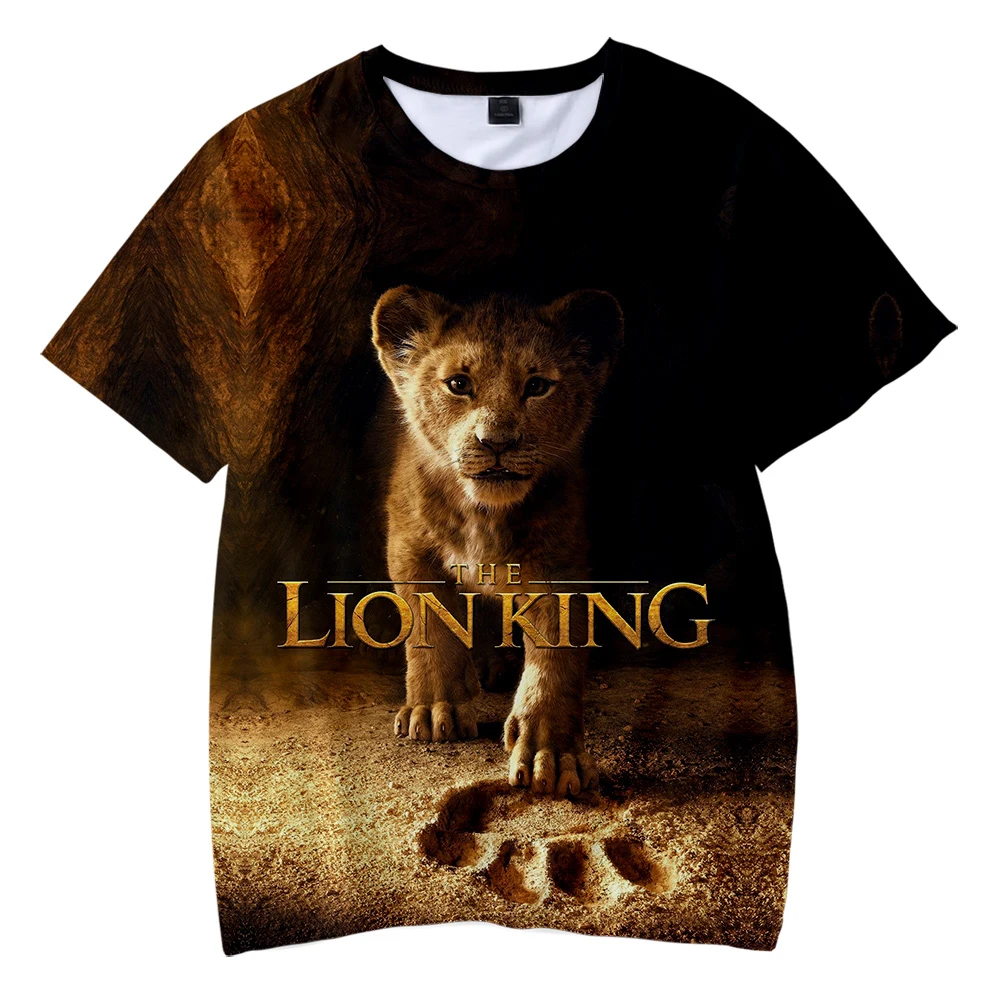 Новинка года, детская одежда с объемным рисунком из фильма «glory kingdom King», «Lion King», «Simba» Повседневная футболка для мальчиков и девочек одежда с короткими рукавами