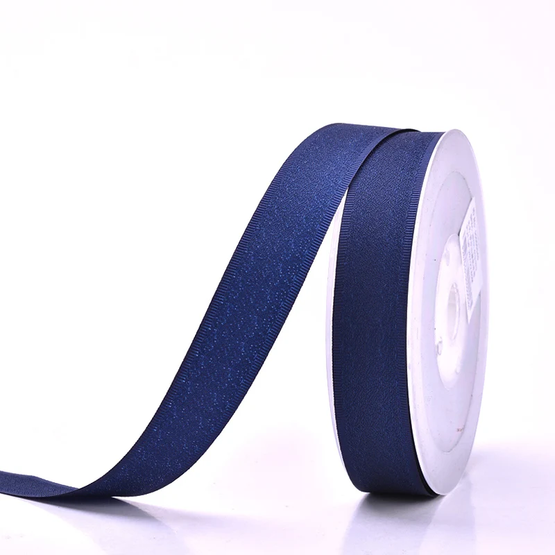 YAMA полиэстер Grosgrain край гранулированный активированный уголь из ленты 9 16 19 25 38 мм и 3/8 5/8 3/4 1 1-1/2 дюймов 100 ярдов печатных ленты и бабочки - Цвет: navy 370