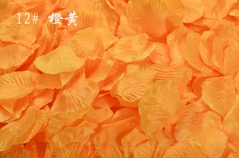 Orange yellow 500 шт Свадебные картины украшения романтические фиолетовые красные цветы Свадебные вечерние аксессуары розовые лепестки де Роза искусственные - Цвет: Orange yellow