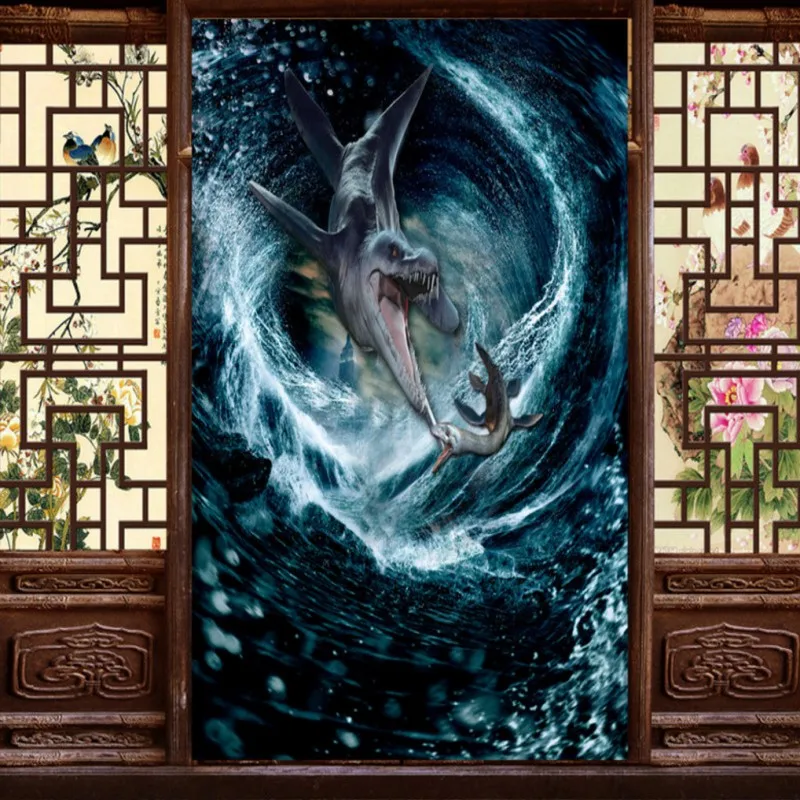 Пользовательские фото обои динозавр волшебное море Торнадо 3D отель лобби