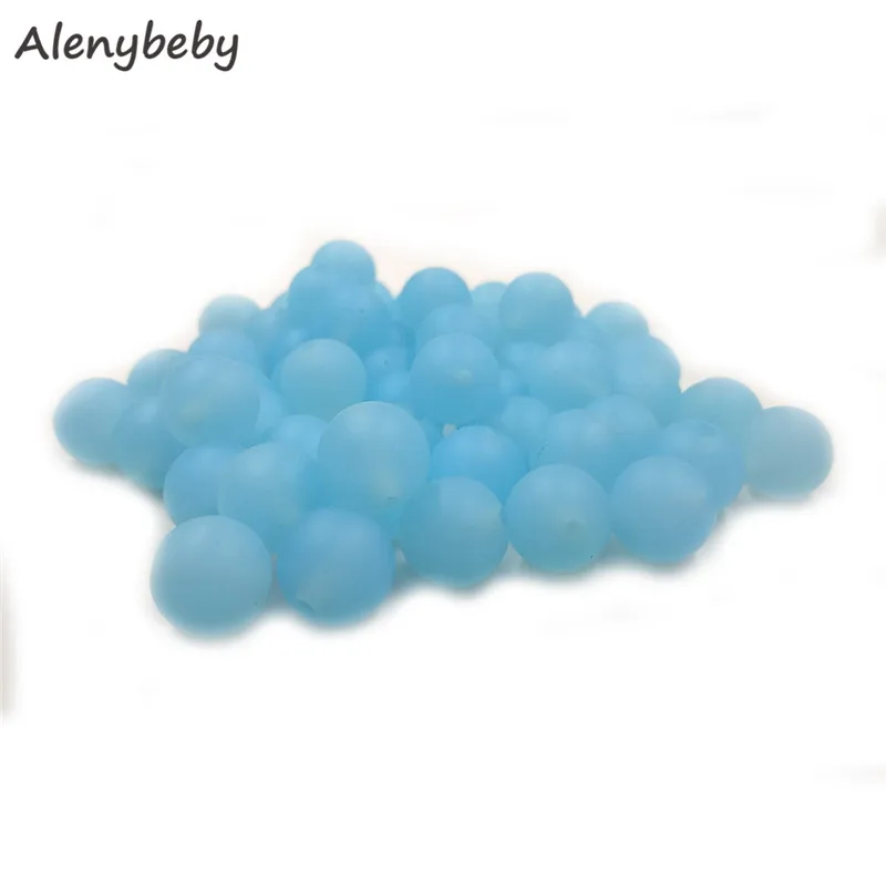Transparent blue 100 шт Силиконовые Круглые бусины 12 мм экологически чистый сенсорный детский аксессуар для прорезывания зубов пищевой мамы кормящих DIY Ювелирные изделия Детские трофеи - Цвет: Transparent blue