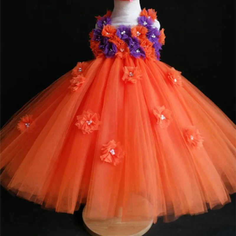 

Pumpkin Halloween Costumes Tulle Baby Girls Tutu Dress Children Kids Party Dance Performance Dress Disfraces Infantiles Princesa