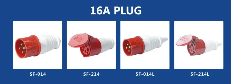16A переменного тока 3-полюсный разъем мужской и женский розетки SF-114/SF-314/SF-414/SF-514/SF-614/SF-114L водонепроницаемый IP44 380-415V~ 3P+ E