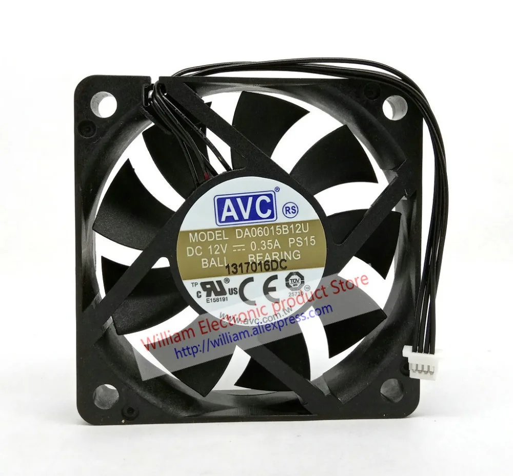 

New Original AVC DA06015B12U DC12V 0.35A 60x60x15MM 4Lines PWM Computer cooling fan