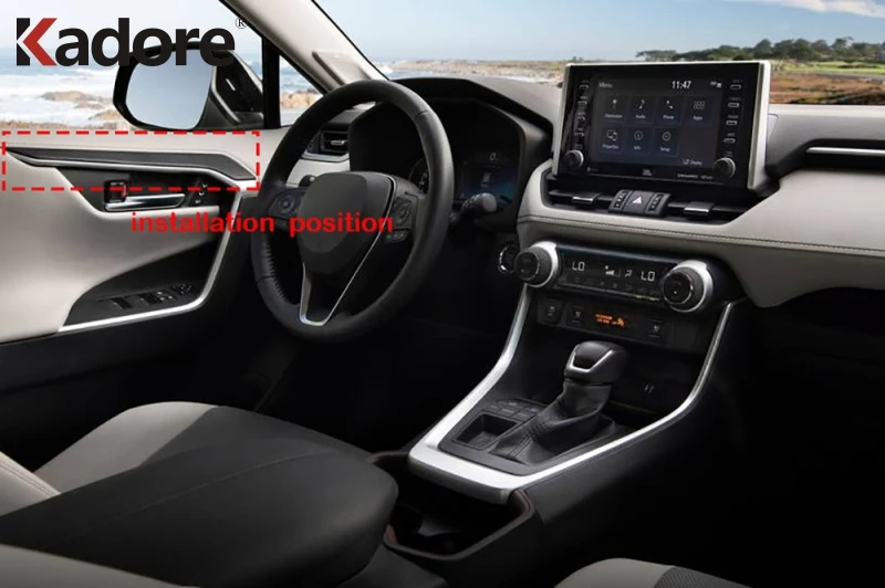 Для Toyota RAV4 RAV 4 аксессуары для интерьера из углеродного волокна для боковой внутренней двери декоративные накладки на пороги Накладка автомобиля Наклейка