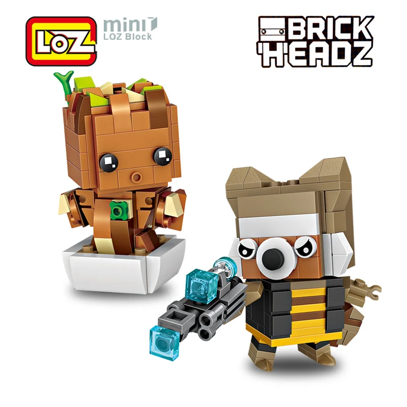 Экшн фигурка LOZ Treant Rocket Racoon стражи галактика цветочный горшок игрушка модель Мини