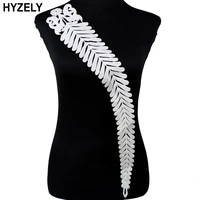 big leaf embroidered lace neckline collar trimming embellishment applique white patch scrapbooking bw089