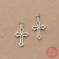 uqbing fashion women 925 sterling silver hollow cross charm pendant beads for women diy pendant necklaces jewelry findings