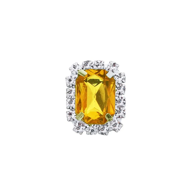 25 yellow 19*15 мм акриловые прямоугольные Стразы с плоским основанием 10 шт./лот(BTN-5673 - Цвет: 25 yellow