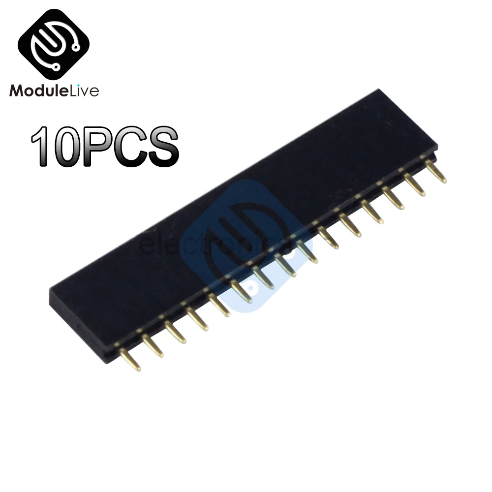 10 шт. Однорядный прямой гнездовой штырьковый разъем 2 54 мм 15 штырьков высокое