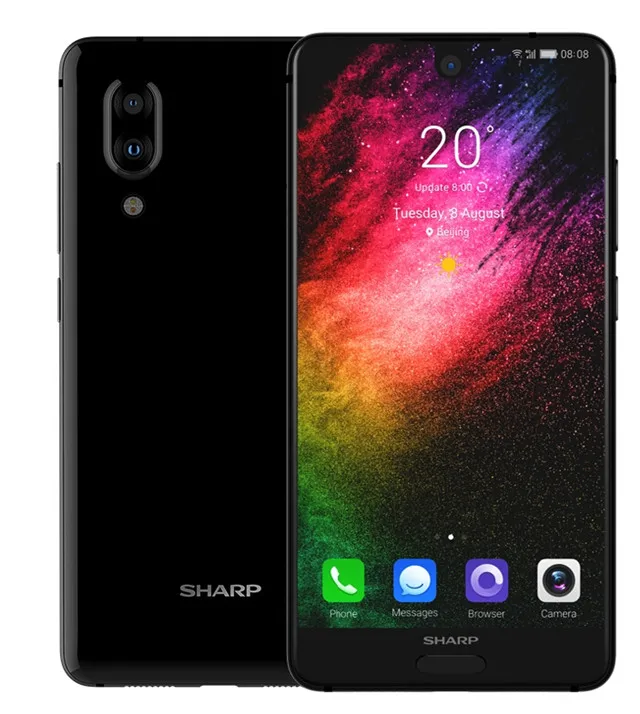 black SHARP AQUOS C10 S2 мобильные телефоны Android 8,0 4 Гб+ 64 Гб 5,5 ''FHD+ восьмиядерный смартфон Snapdragon 630 Face ID NFC 12 МП 2700 мАч 4G - Цвет: black