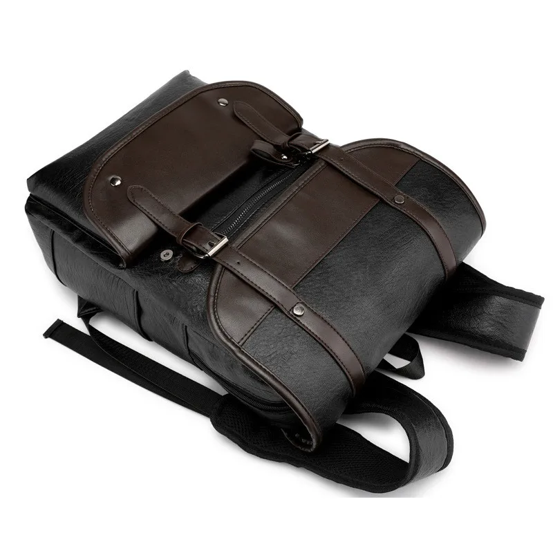 2019 Мужские Винтажные школьные рюкзаки из искусственной кожи для ноутбука