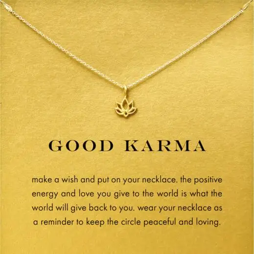 Цепочка с подвеской Good Karma Lotus ожерелье золотого цвета кулоном до ключиц