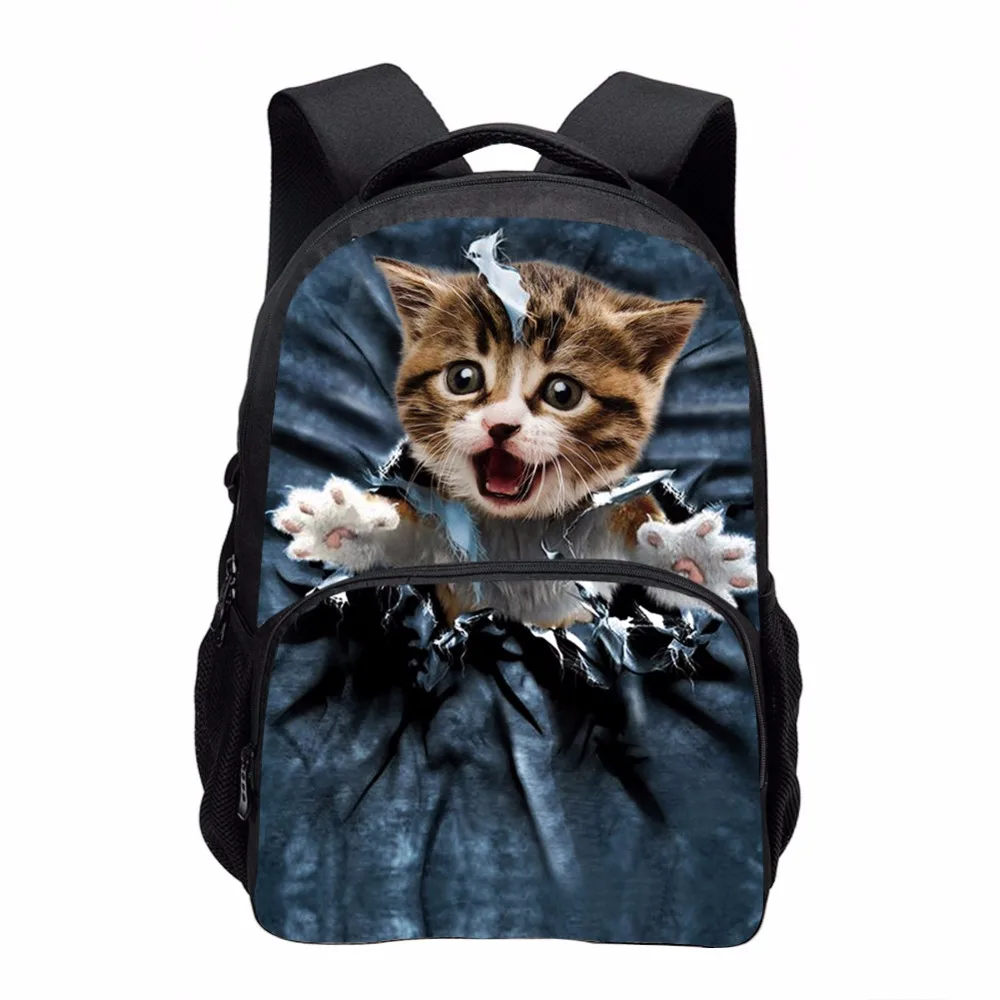 

Animal 3D Prints School Backpack Naughty Cat Dog Pattern Teenager Girl School Bookpack Men Women High-capacity Travel Rucksack
