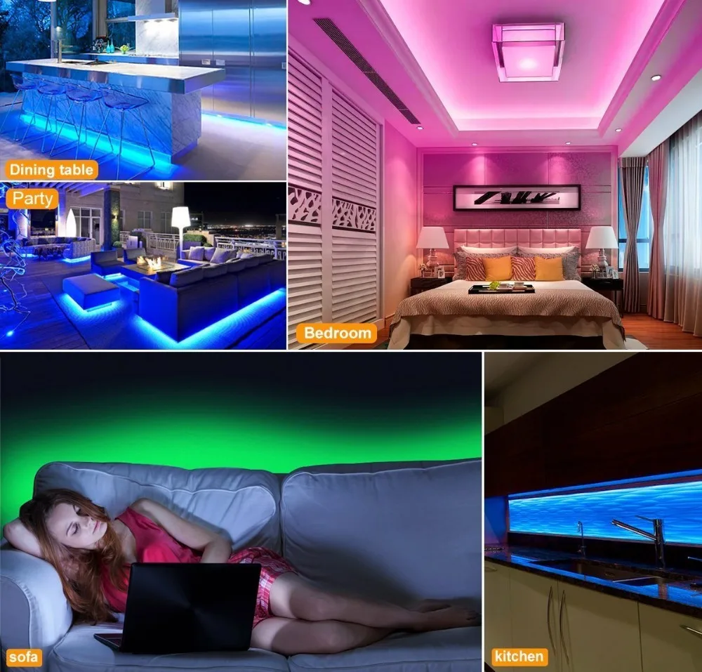 4 зон отдельно Управление Светодиодные ленты RGB Водонепроницаемый 40 м 20 30 М 5050