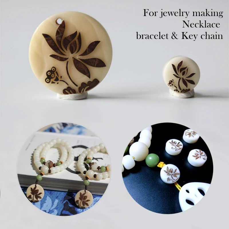 Подвеска ввиде цветка лотоса для ожерелья ручной работы из натурального